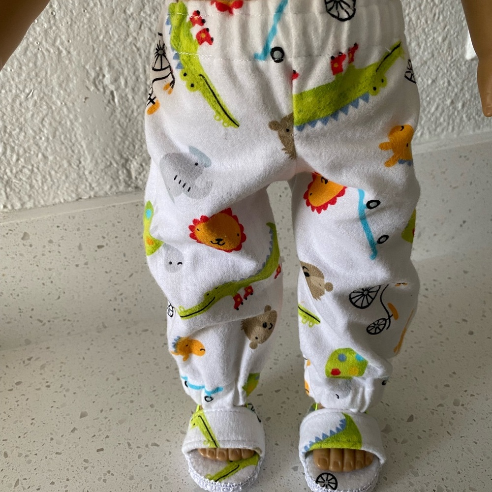 Colorful Animal Print Doll Pants And Shoes
